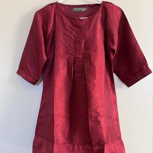 Maroon Silk Kurta